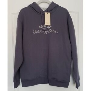 Scotch Soda Amsterdam French Terry Graphic Hoodie Purple Sky Men's Size M